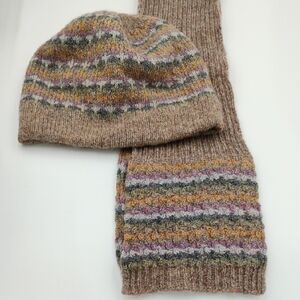 Liz Claiborne Multicolor Wool Hat and Scarf Set